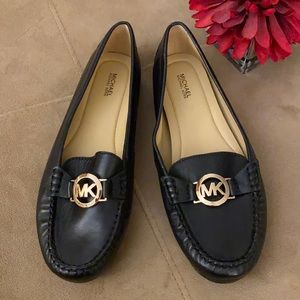MICHAEL Michael Kors Black Leather Loafers/Flats